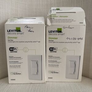 Leviton D26HD-1BW Decora Smart Wi-Fi 600W Dimmer Switch 2nd Gen White NOB